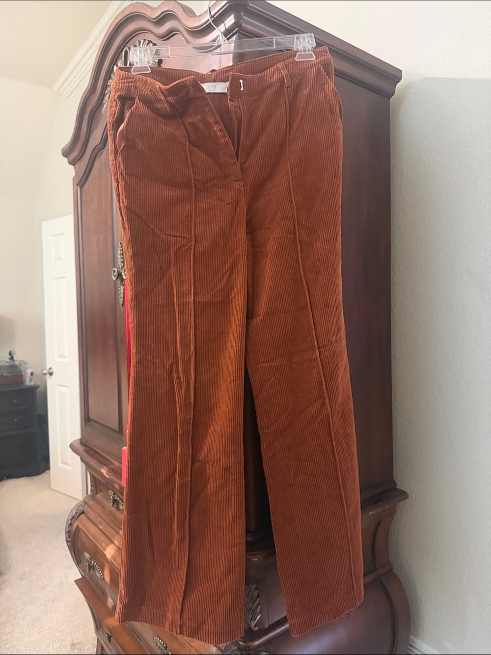 Astr Rust Corduroy Wide-Leg Pants